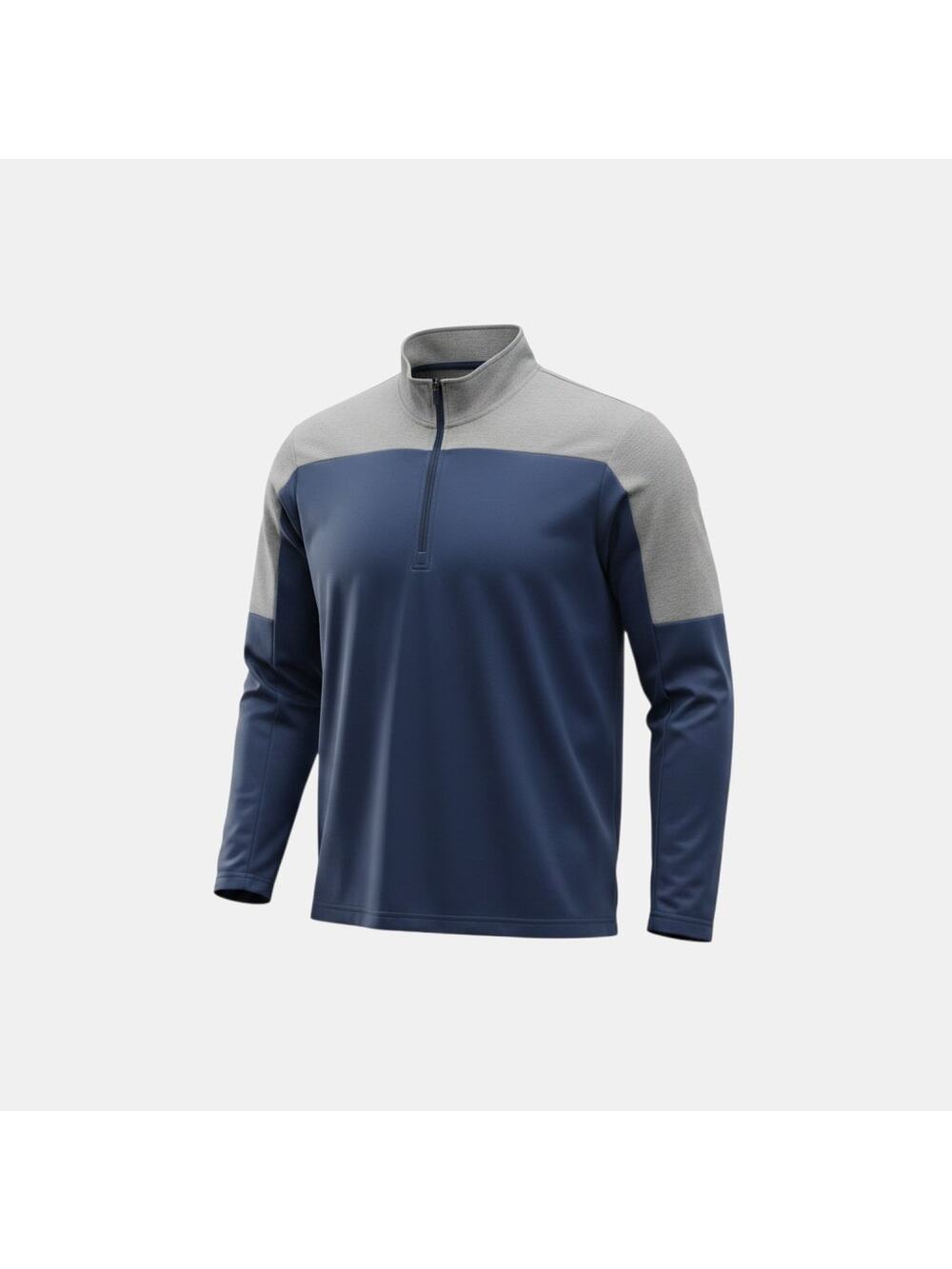 Adidas UPF 50 Quarter Zip Pullover Mens XL Blue Gray Golf Athletic Shirt NWT
